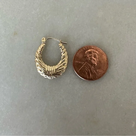 10k Solid Gold Hoop Earrings - Picture 11 of 15